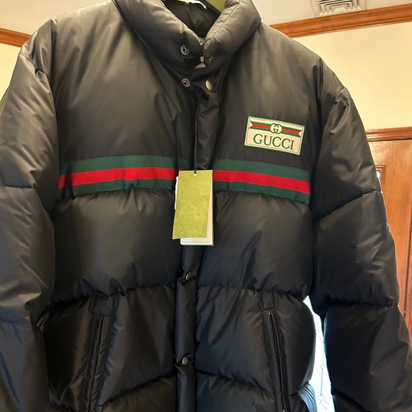 Men’s Gucci nylon puffer jacket size 52 made in Italy NWT - Picture 1 of 12